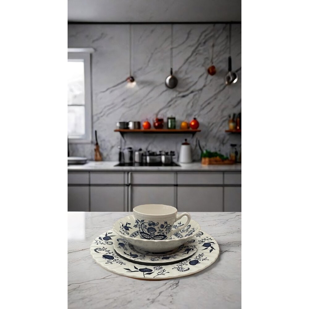 J & G Meakin Blue Nordic English Ironstone Dish Set